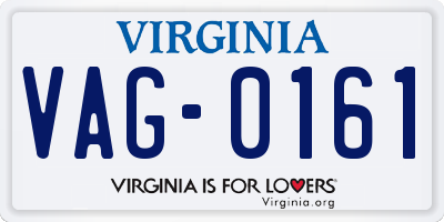 VA license plate VAG0161