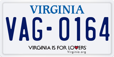 VA license plate VAG0164