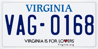 VA license plate VAG0168