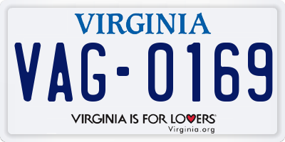 VA license plate VAG0169