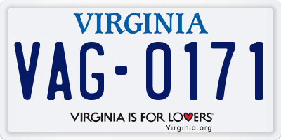 VA license plate VAG0171