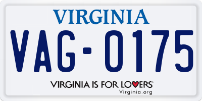VA license plate VAG0175