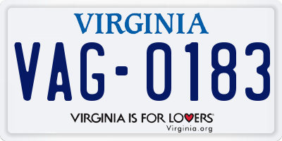 VA license plate VAG0183