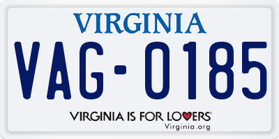 VA license plate VAG0185