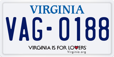 VA license plate VAG0188