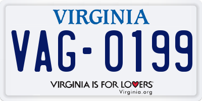 VA license plate VAG0199