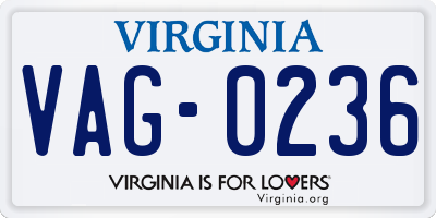 VA license plate VAG0236
