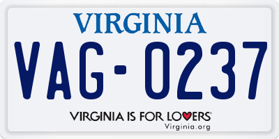 VA license plate VAG0237