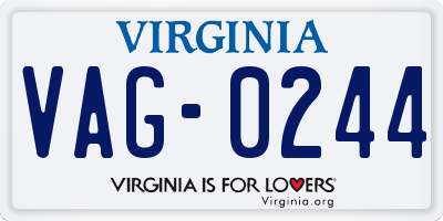 VA license plate VAG0244