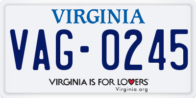 VA license plate VAG0245