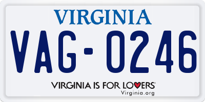 VA license plate VAG0246