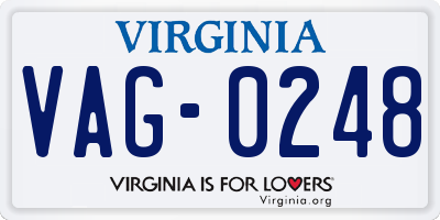 VA license plate VAG0248