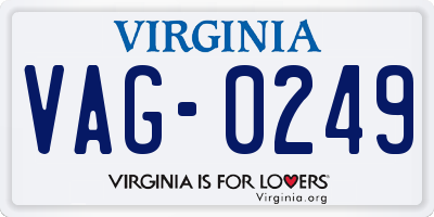 VA license plate VAG0249