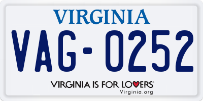 VA license plate VAG0252