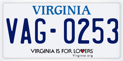 VA license plate VAG0253
