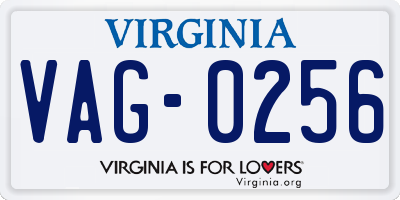 VA license plate VAG0256