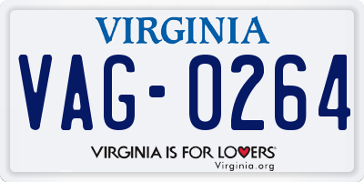 VA license plate VAG0264