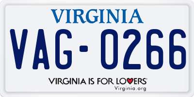 VA license plate VAG0266