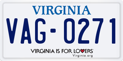 VA license plate VAG0271