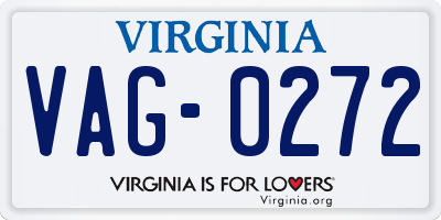 VA license plate VAG0272