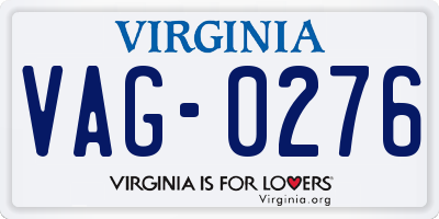 VA license plate VAG0276