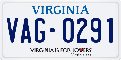 VA license plate VAG0291