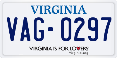 VA license plate VAG0297