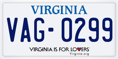 VA license plate VAG0299