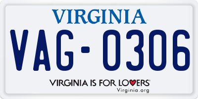 VA license plate VAG0306