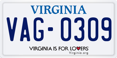 VA license plate VAG0309