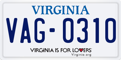 VA license plate VAG0310