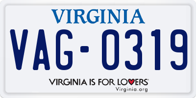 VA license plate VAG0319