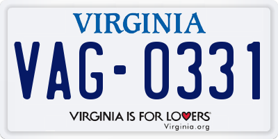 VA license plate VAG0331