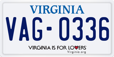 VA license plate VAG0336