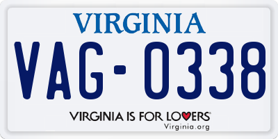 VA license plate VAG0338