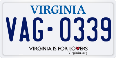 VA license plate VAG0339