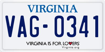 VA license plate VAG0341