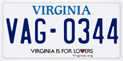 VA license plate VAG0344
