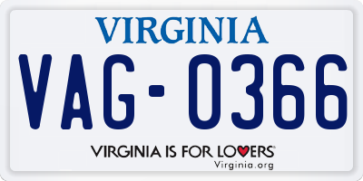 VA license plate VAG0366