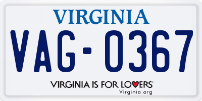VA license plate VAG0367