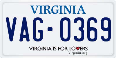 VA license plate VAG0369