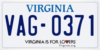 VA license plate VAG0371