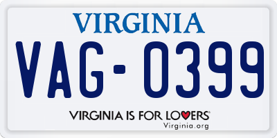VA license plate VAG0399
