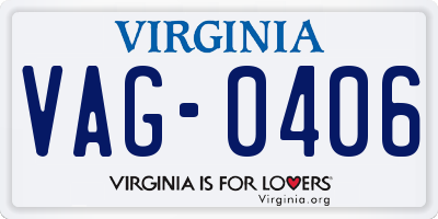 VA license plate VAG0406
