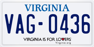 VA license plate VAG0436
