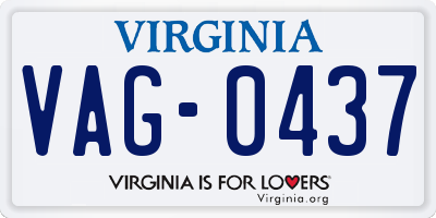 VA license plate VAG0437