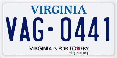 VA license plate VAG0441