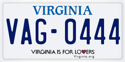 VA license plate VAG0444