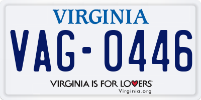 VA license plate VAG0446