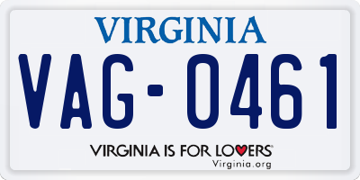 VA license plate VAG0461